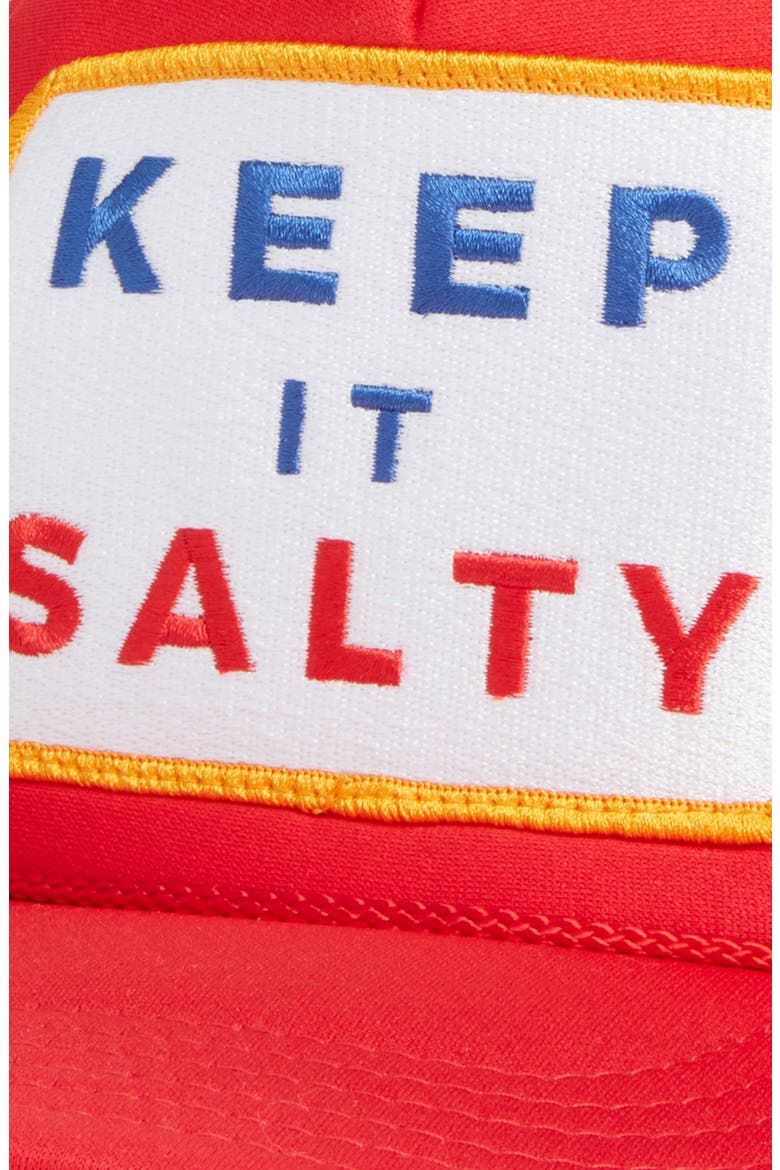 Keep it Salty Patch Trucker Hat, Alternate, color, RED