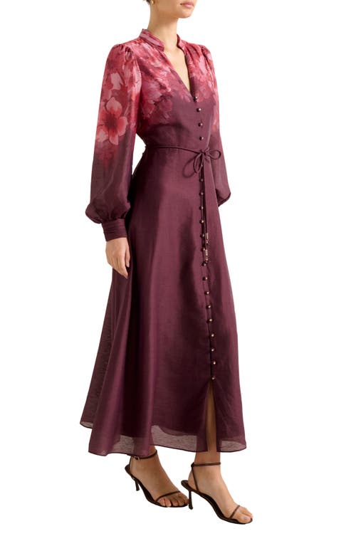 Ever New Camilla Long Sleeve Maxi Dress In Burgundy