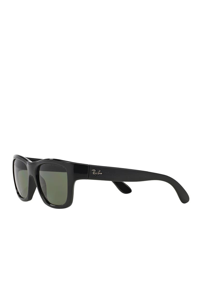 53mm Polarized Wayfarer Sunglasses, Alternate, color, BLACK