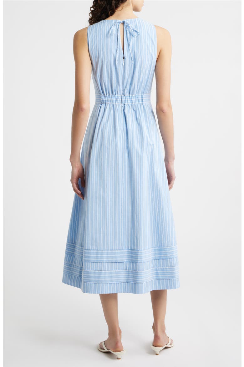 Stripe Sleeveless Cotton Blend Midi Dress, Alternate, color, BLUE WHITE
