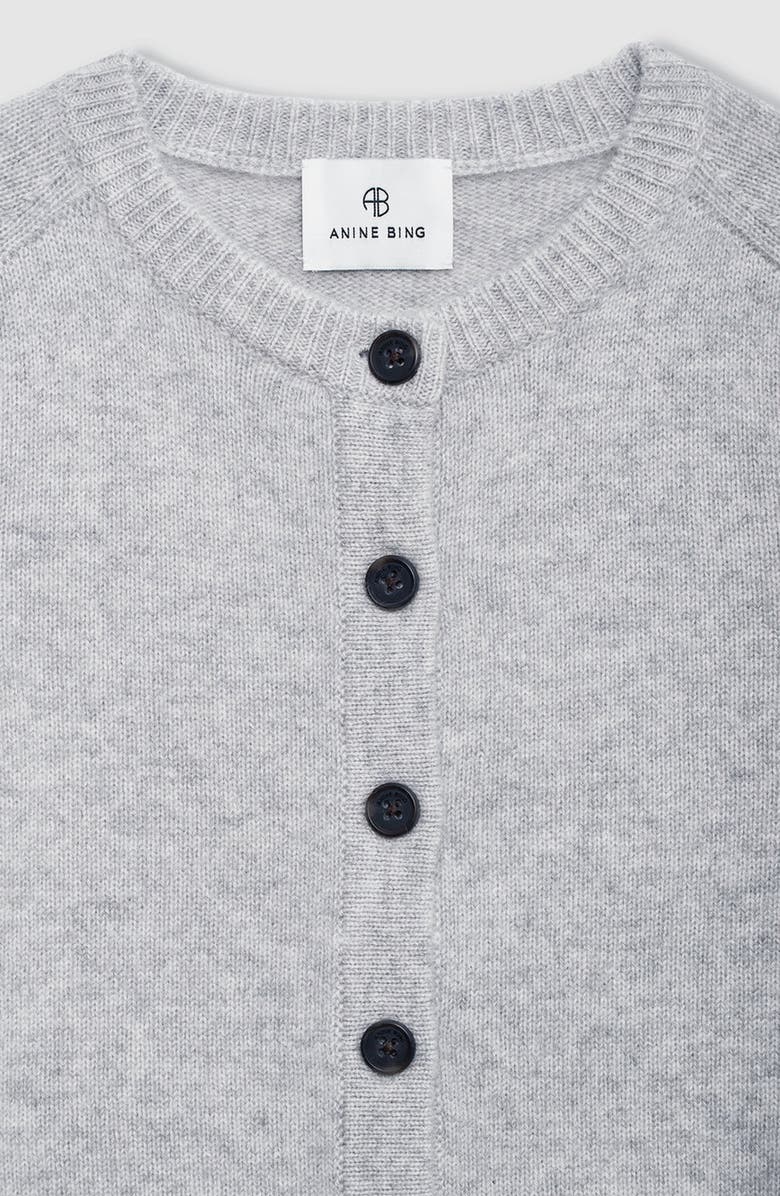 ANINE BING Joye Cardigan, Alternate, color, Light Heather Grey