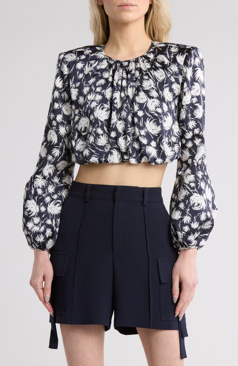 Kamala Floral Long Sleeve Crop Top