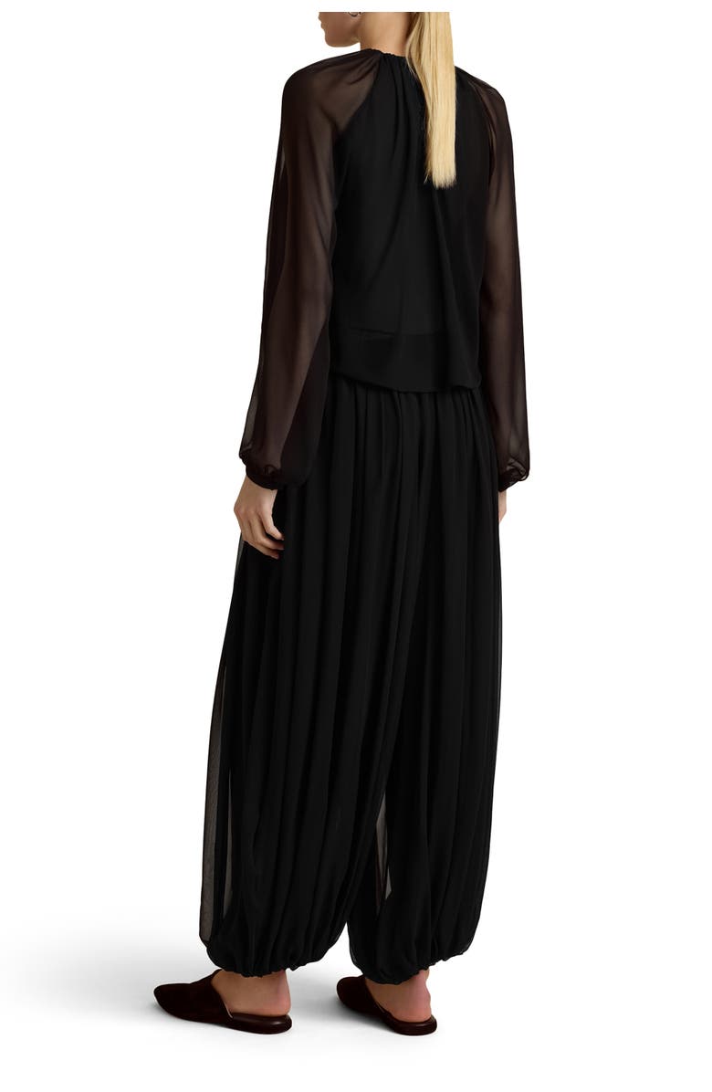 Marina Moscone Layered Long Sleeve Blouse, Alternate, color, Black