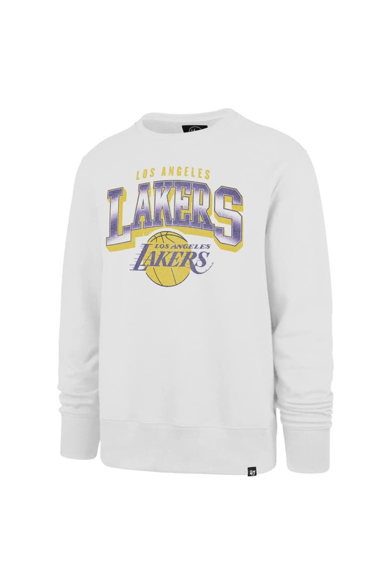 Men's '47 Cream Los Angeles Lakers Big & Tall Spotlight Headline Pullover Sweatshirt, Alternate, color, Cream