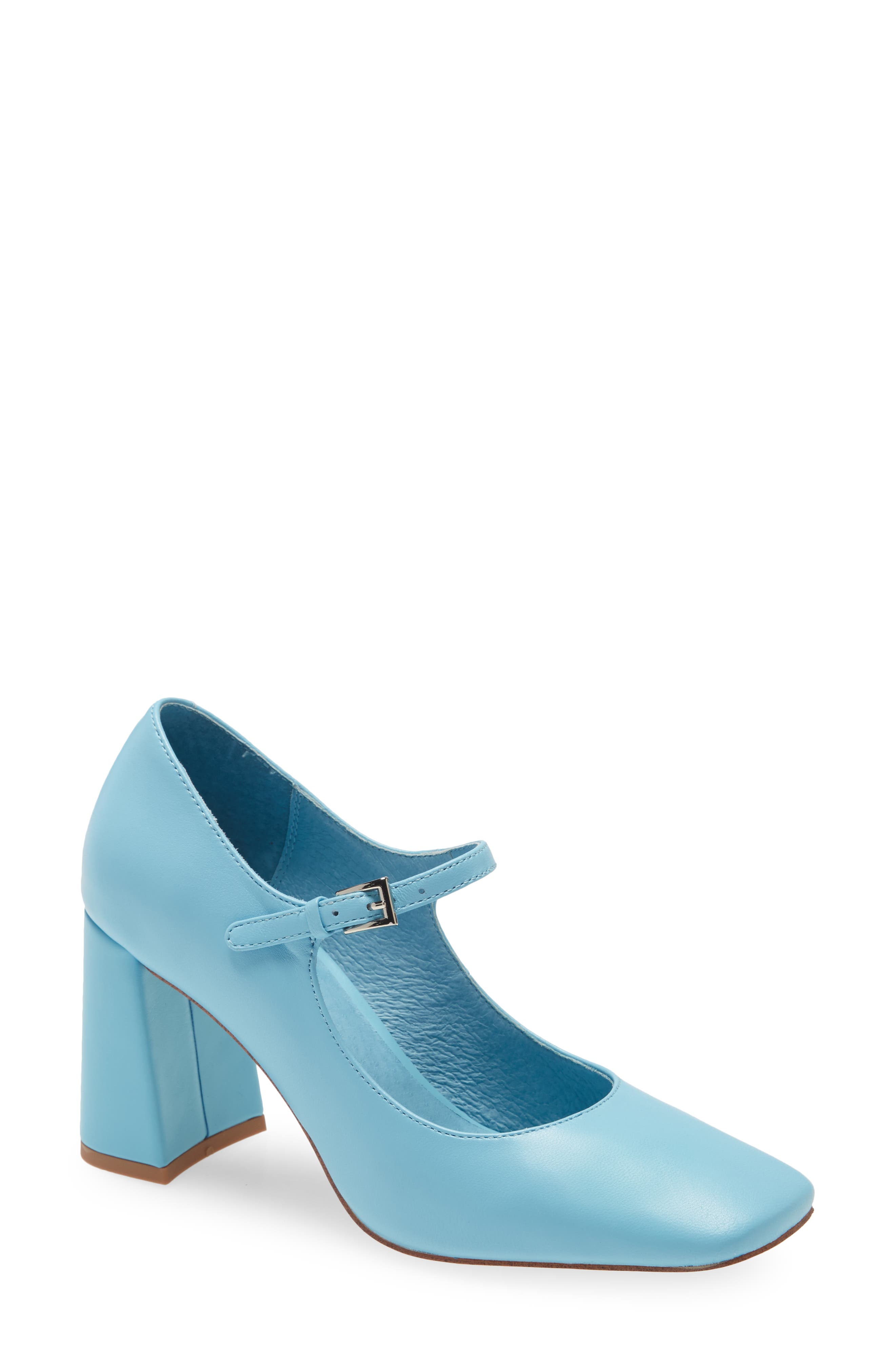 Bourdin Mary Jane Pump, Main, color, SKY BLUE LEATHER