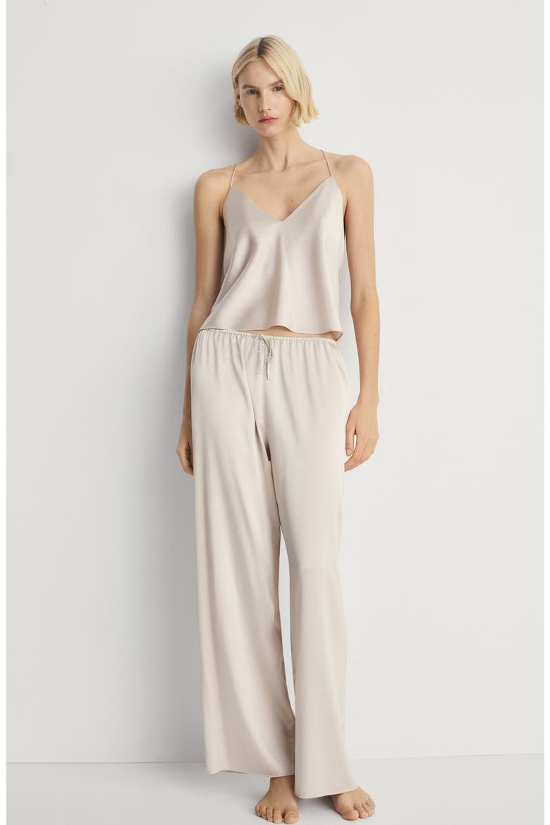 Stretch Silk Pajama Pants, Alternate, color, LIGHT/ PASTEL GREY