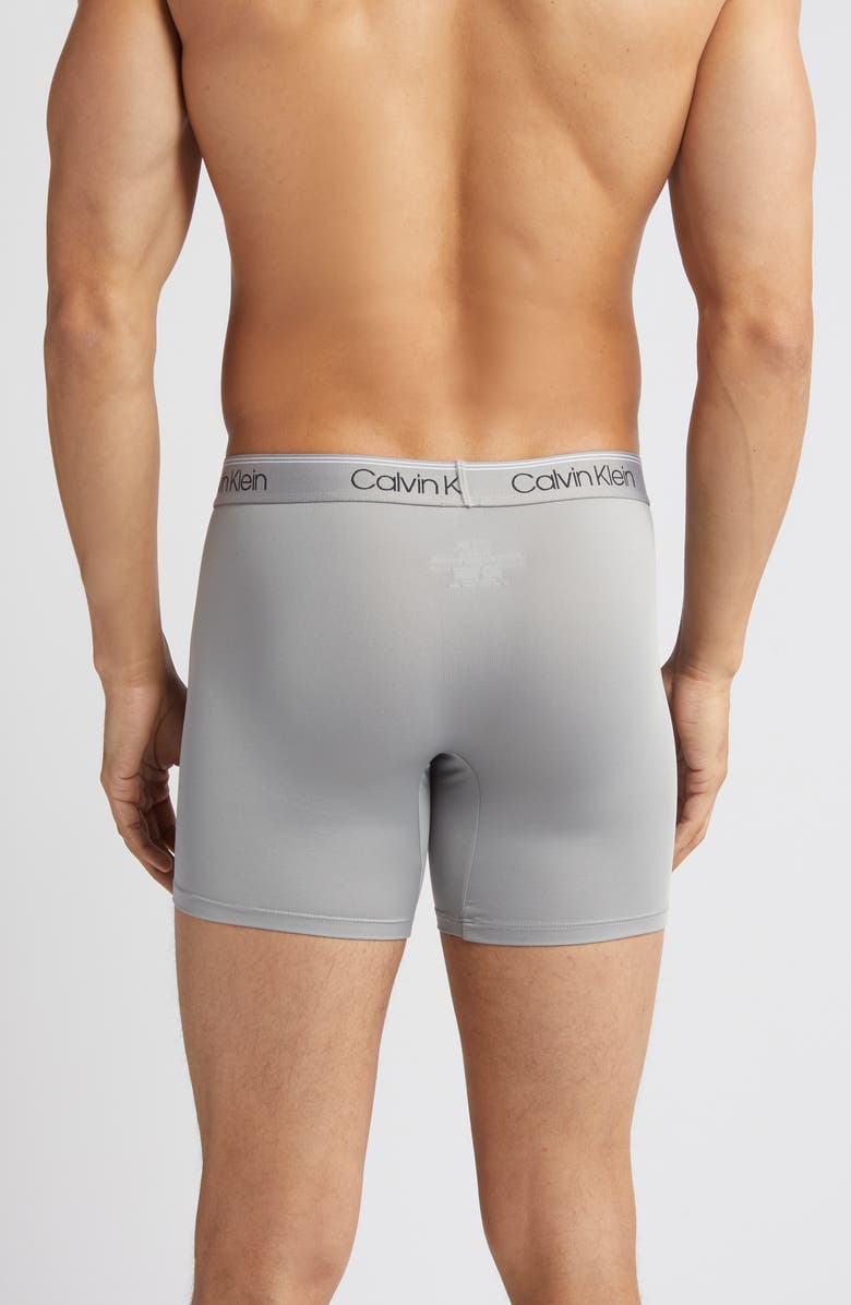 Calvin Klein 3-Pack Low Rise Microfiber Stretch Boxer Briefs, Alternate, color, Black/ Griff