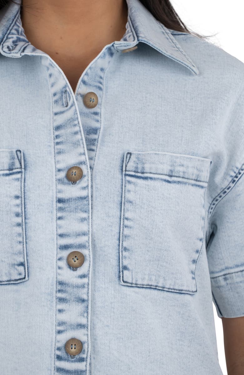 KUT from the Kloth Kiko Boxy Denim Shirt, Alternate, color, Light Wash