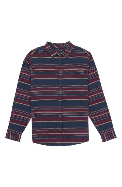 Portland Stripe Cotton Flannel Button-Up Shirt
