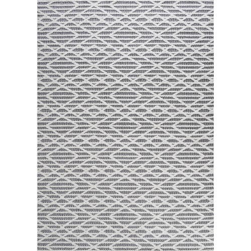 Jonathan Y Ararat High-low Pile Moroccan Diamond Modern Indoor/outdoor Area Rug In Black/ivory