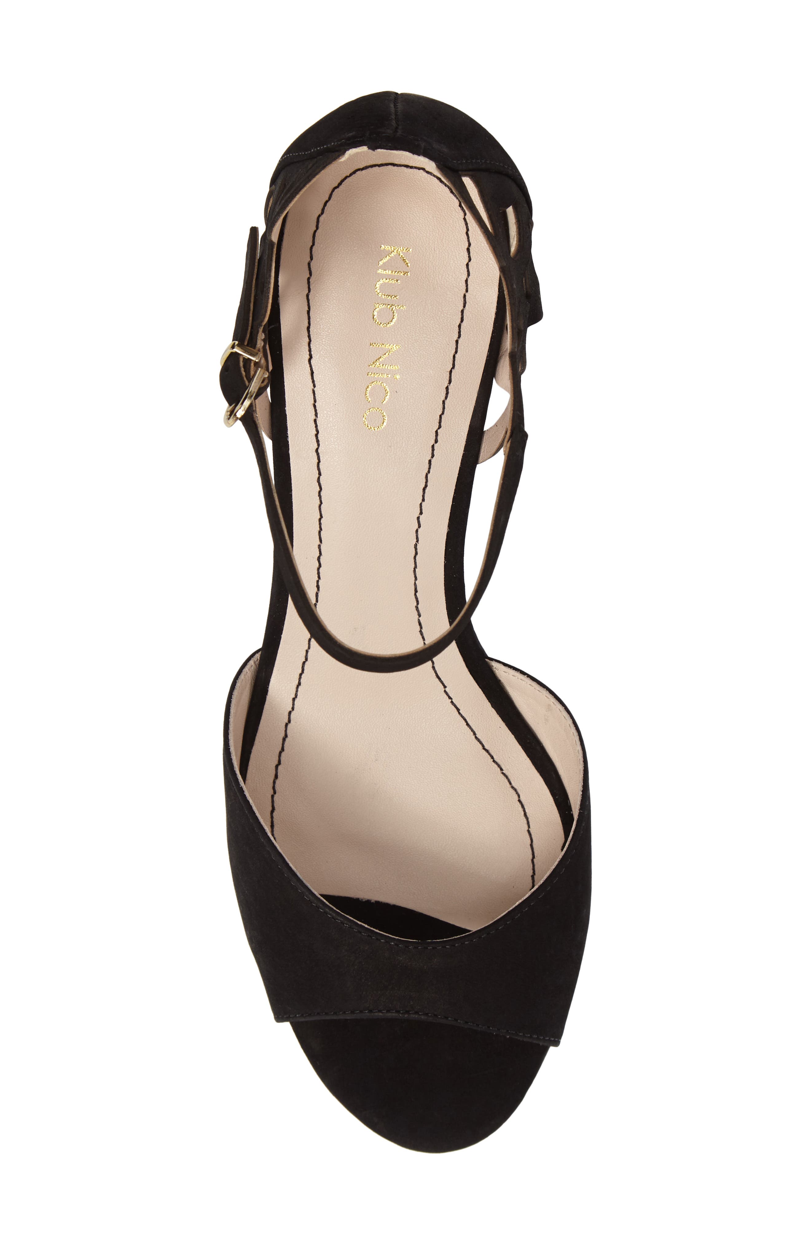 Karina Cutout Sandal, Alternate, color, BLACK NUBUCK LEATHER