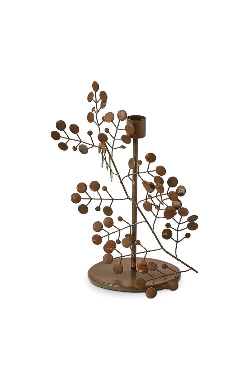 tag Tarin Small Brown Iron Taper Candle Holder for Everyday Use, Main, color, Brown