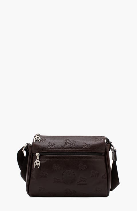 Cavalo Lusitano Embossed Leather Crossbody Bag 373