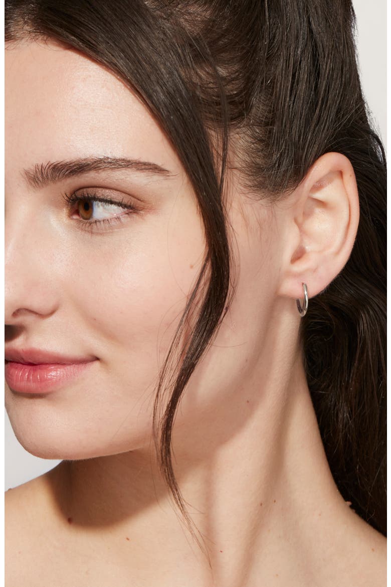 Small Hoop Earrings, Alternate, color, SILVER