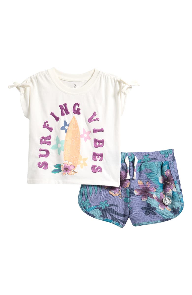 Volcom Kids' Surfing Vibes Top & Shorts Set, Main, color, Cloud