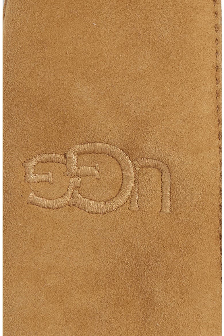 Genuine Shearling Lined Mittens, Alternate, color, CHESTNUT