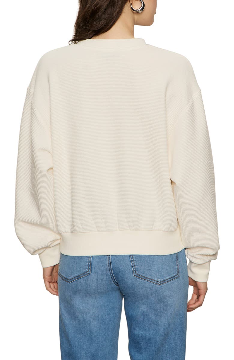 Sanctuary Split Neck Cotton Blend Rib Top, Alternate, color, Chalk White