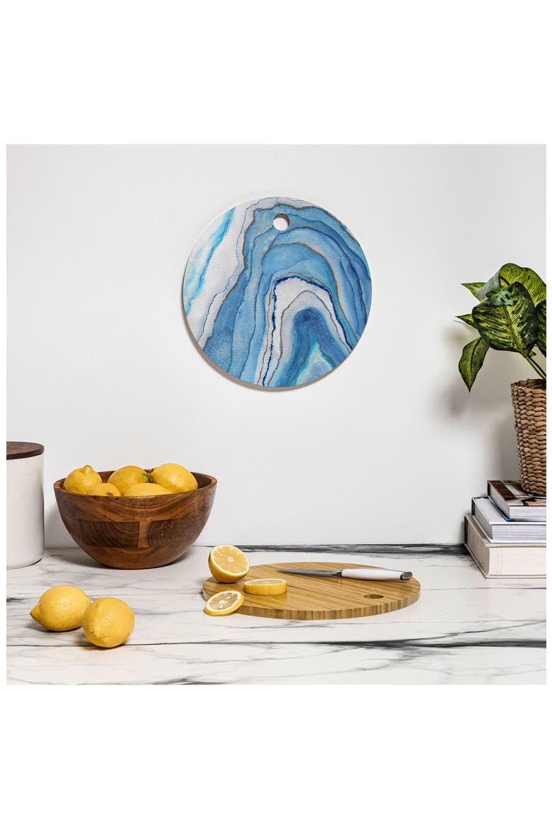 Abstract Watercolor Round Cutting Board, Alternate, color, BLUE