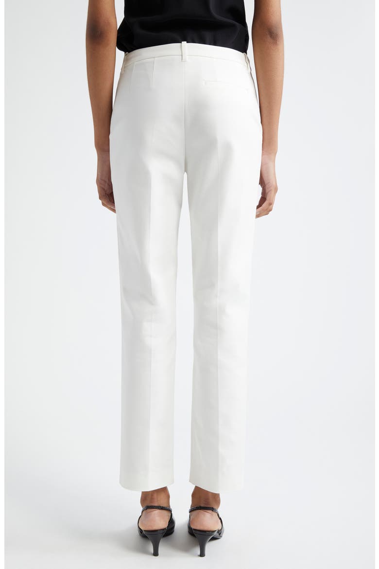 Cotton Blend Ankle Straight Leg Pants, Alternate, color, OFF WHITE