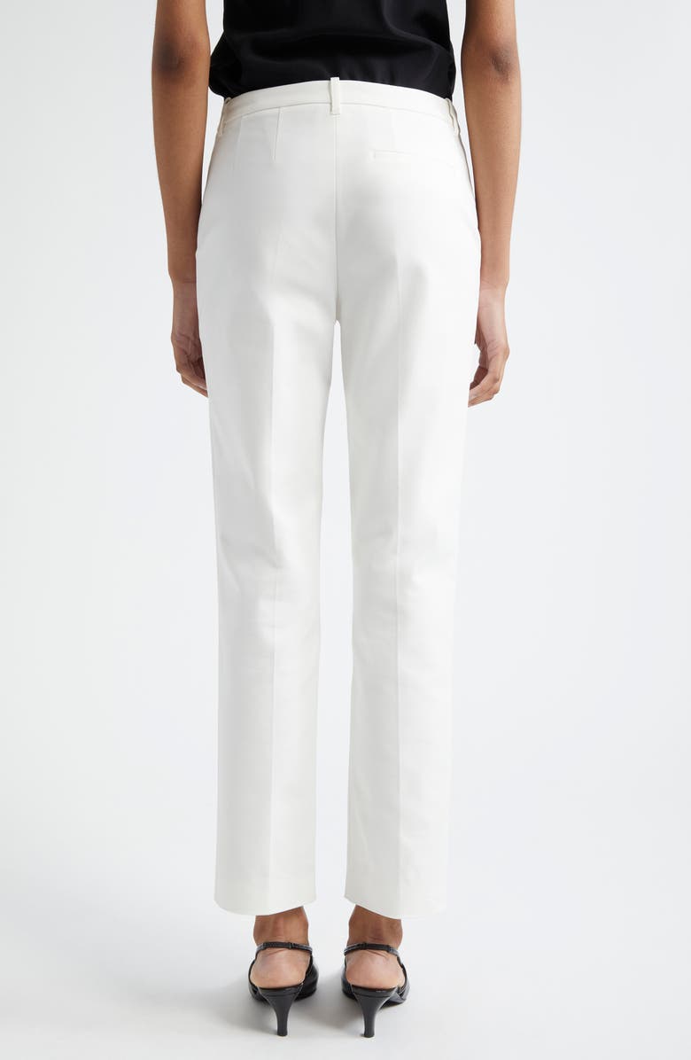 Emporio Armani Cotton Blend Ankle Straight Leg Pants, Alternate, color, Off White