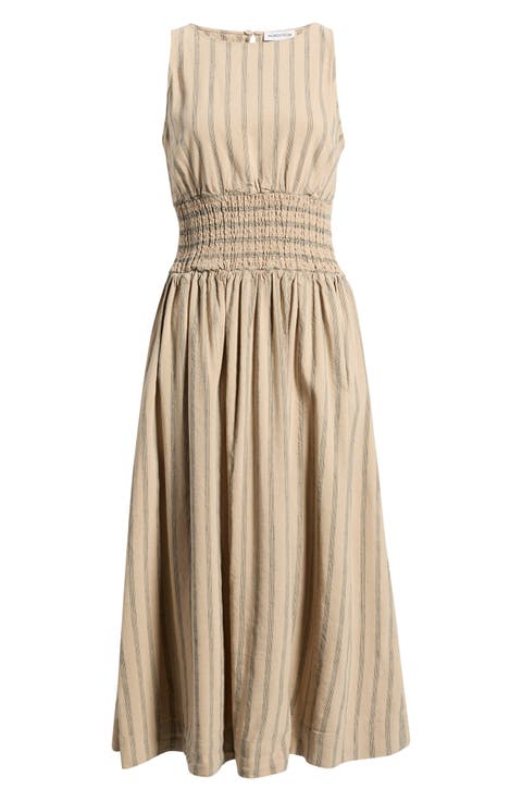 Smocked Waist Midi Dress