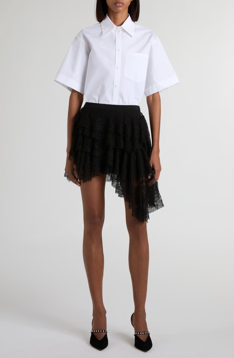 McQueen Cotton Poplin Button-Up Shirt, Alternate, color, Optical White