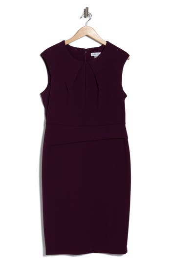 Calvin Klein Keyhole Sheath Dress In Purple