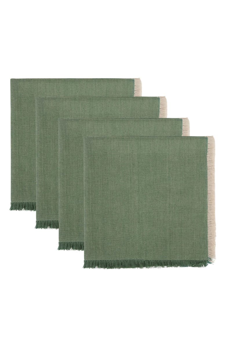Design Imports Green Chambray 4-Piece Napkin Set, Main, color, Green