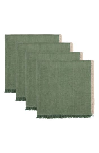 Design Imports Green Chambray 4-piece Napkin Set In Green