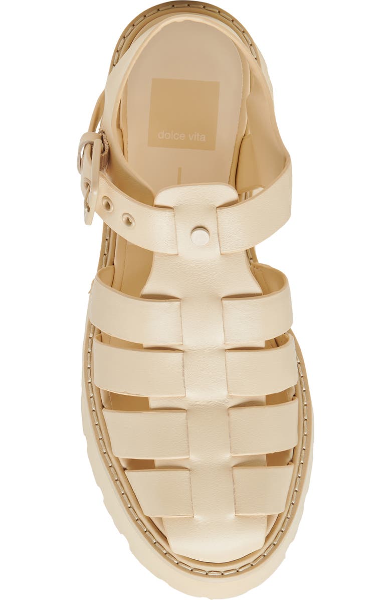 Dolce Vita Lasly Platform Fisherman Sandal, Alternate, color, Light Yellow Leather