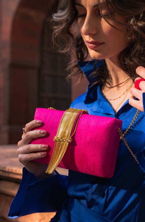 Simitri Electric Fringe Clutch In Red