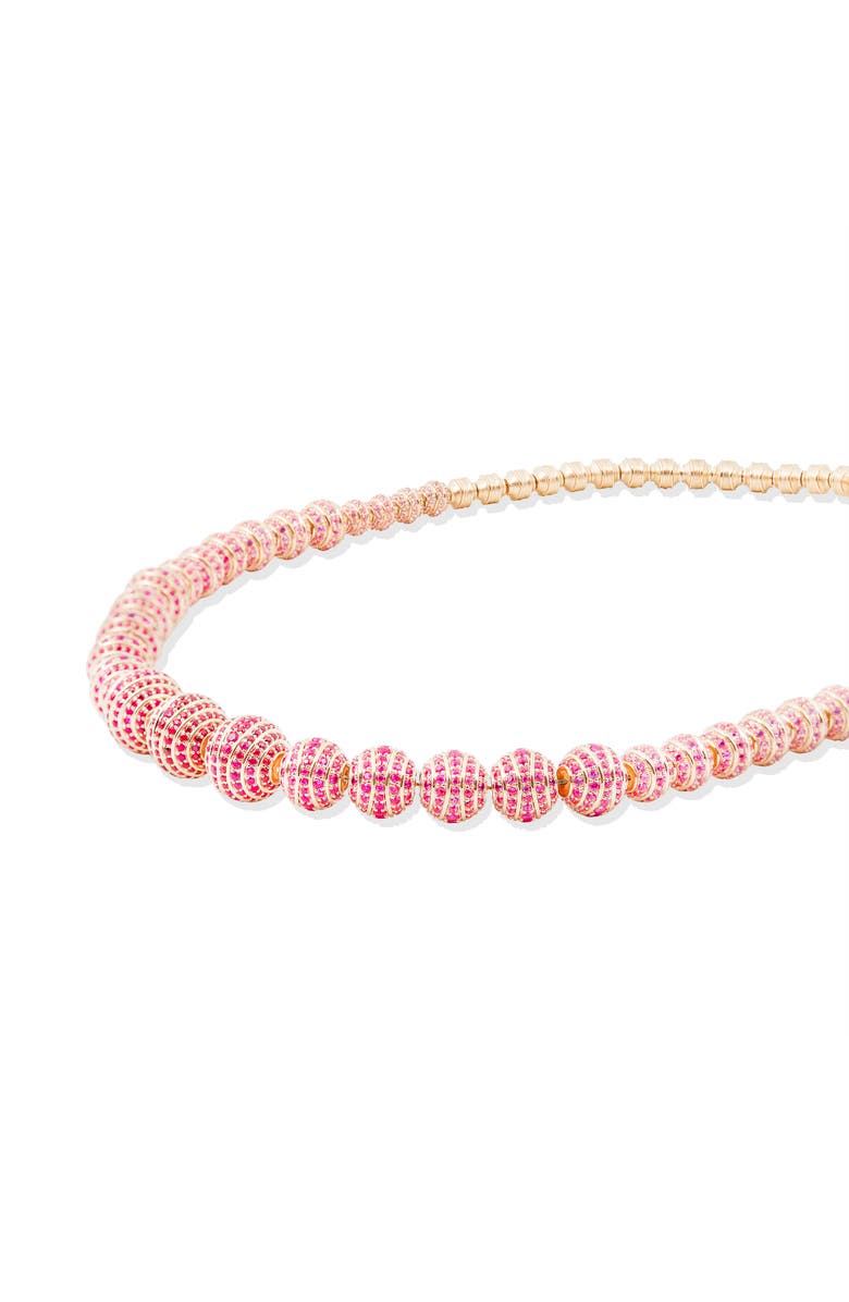 Campbell + Charlotte Revel Large Bead Necklace, Alternate, color, Ruby, Pink Sapphire- Gold