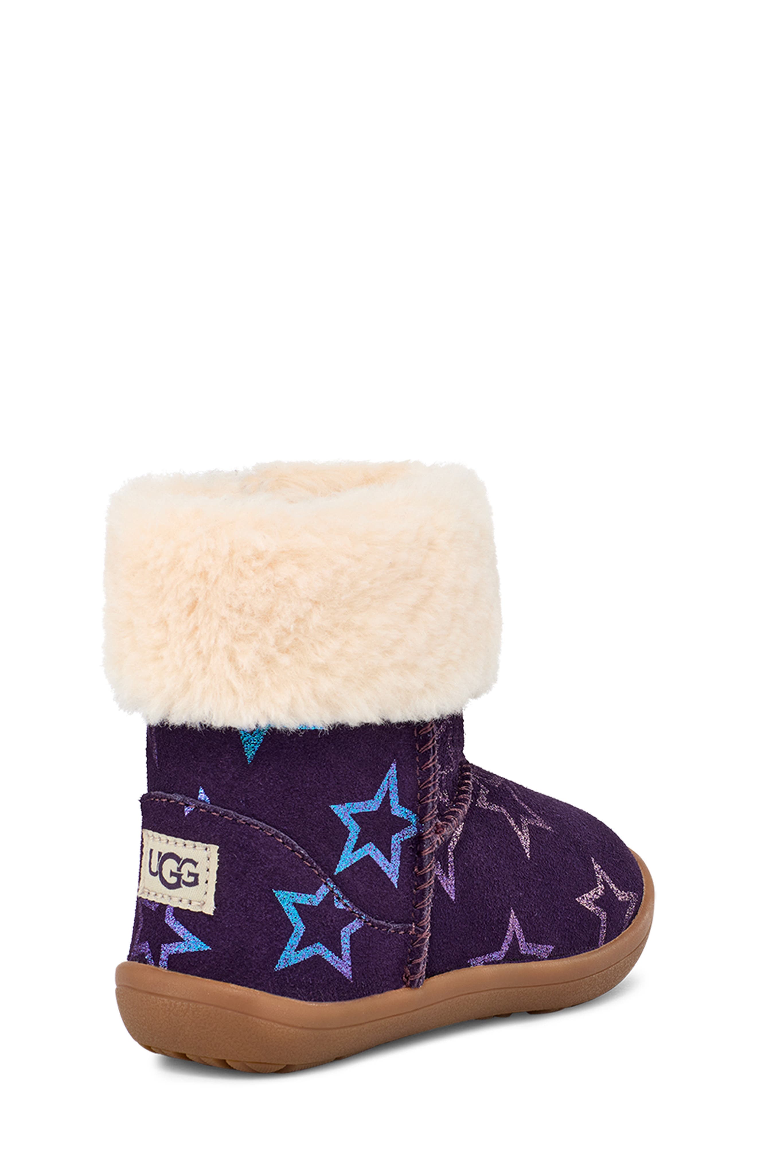 UGG<sup>®</sup> Kids' Sammee Iridescent Star Boot, Alternate, color, Nightshade / Purple Iridescent