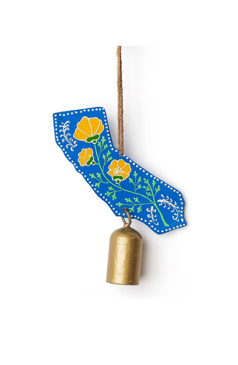 Matr Boomie California Poppy Wind Chime - Hand-painted State Flower, Main, color, Brown