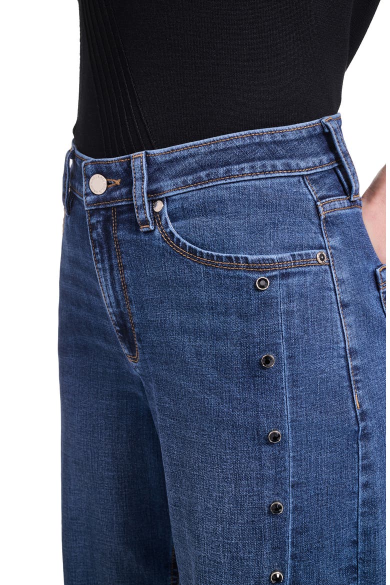 Grommet Detail Barrel Leg Jeans, Alternate, color, COBALT BLUE