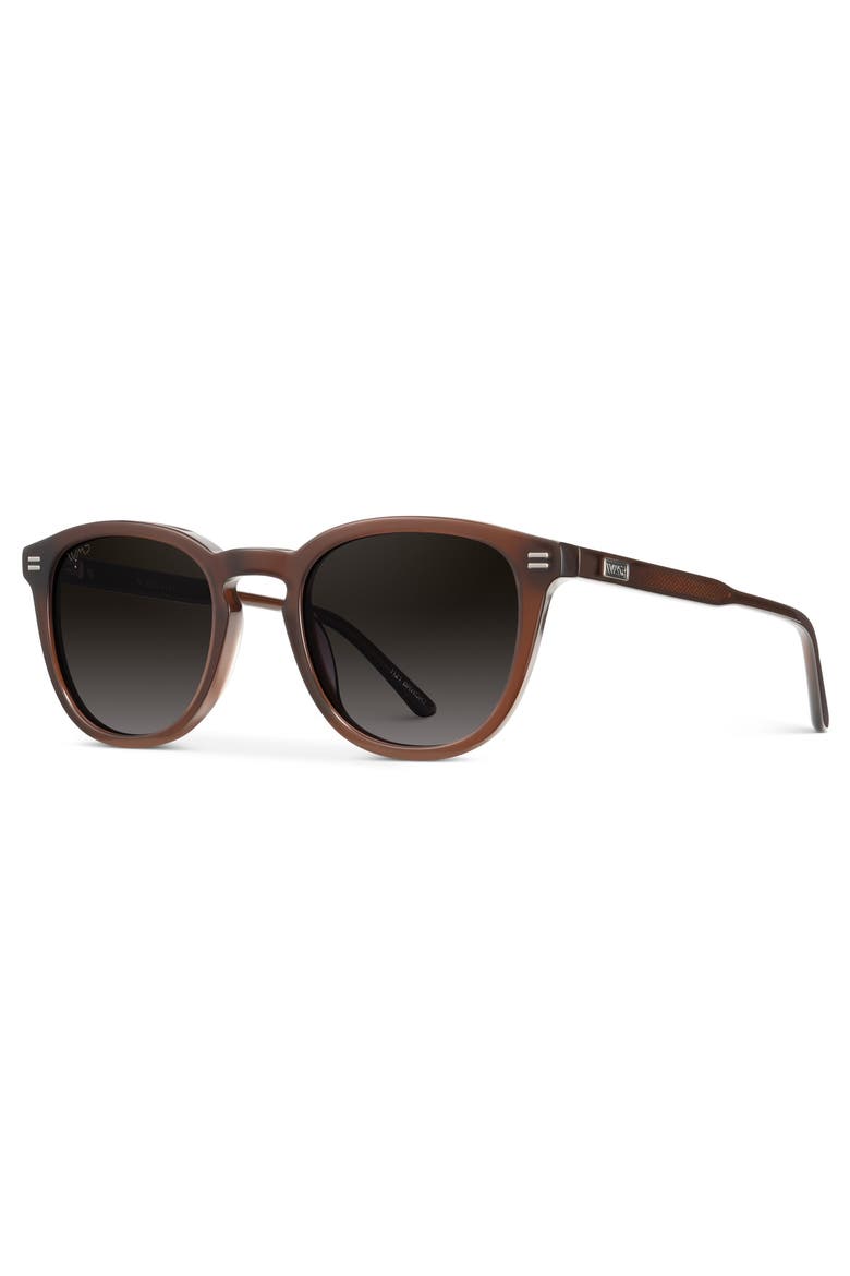 Walker - 50mm Rounded Oval Polarized Sunglasses, Alternate, color, Burnt Cedar Brown