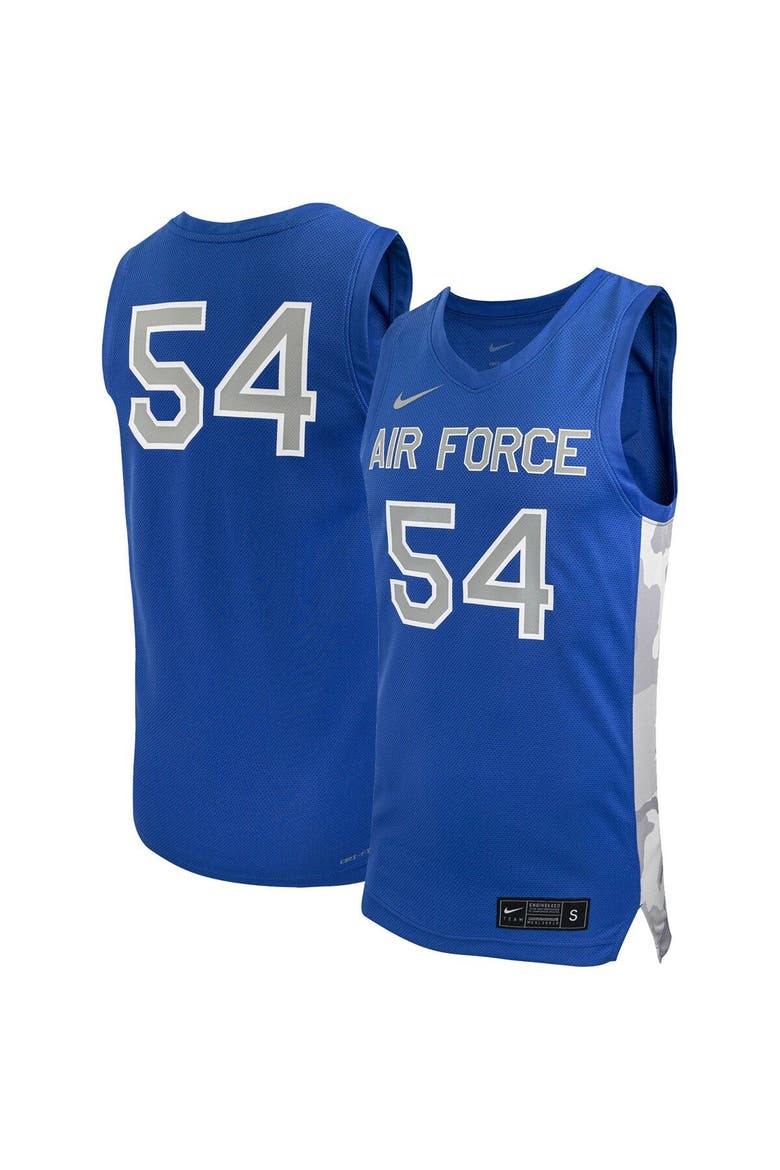 Men's Nike #54 Royal Air Force Falcons Replica Basketball Jersey, Main, color, Royal