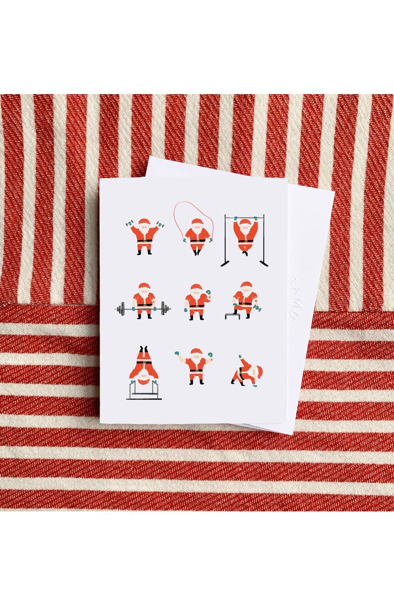 Ramus & Co Holiday Winter Card Pack (3ct) Santa Working Out, Alternate, color, Multi-Pack