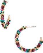 Panacea Crystal Beaded Hoop Earrings
