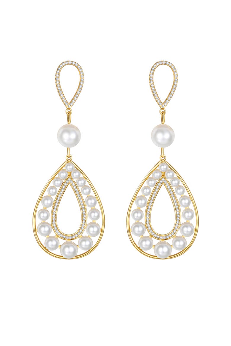 Hollow Teardrop Dangle Earrings, Main, color, Gold