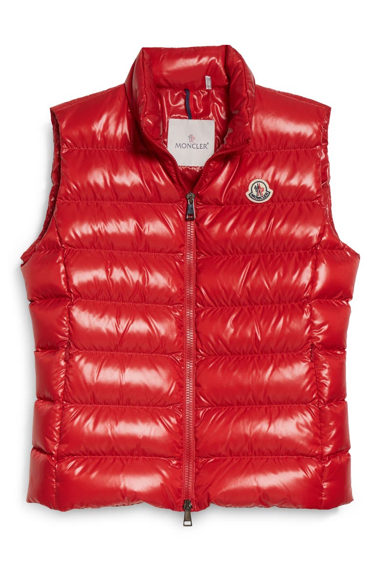 Ghany Water Resistant Down Puffer Vest, Alternate, color, RED