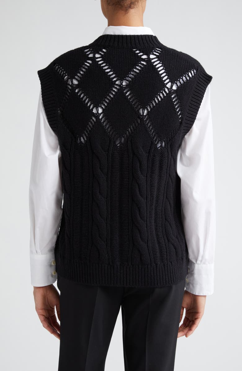 Maria McManus Argyle Oversize Recycled Cashmere & Organic Cotton Sweater Vest, Alternate, color,