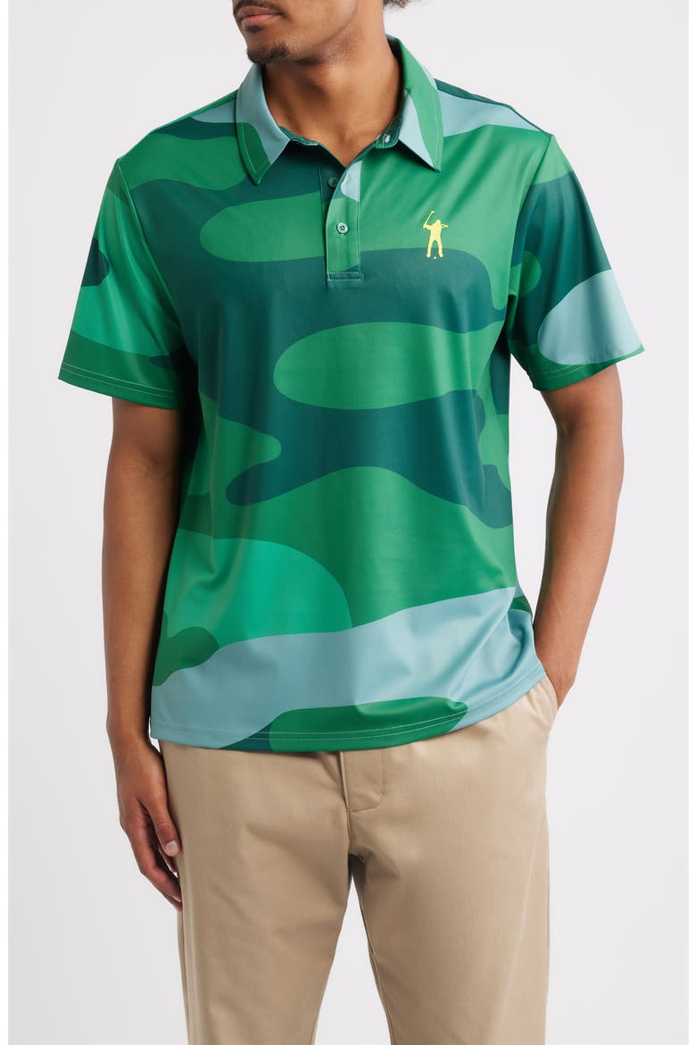 Snap Placket Performance Golf Polo, Main, color, VERDE