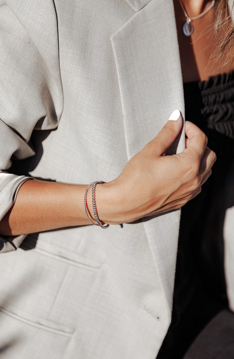 Vincero The Beaded Chain Bracelet, Alternate, color, Silver