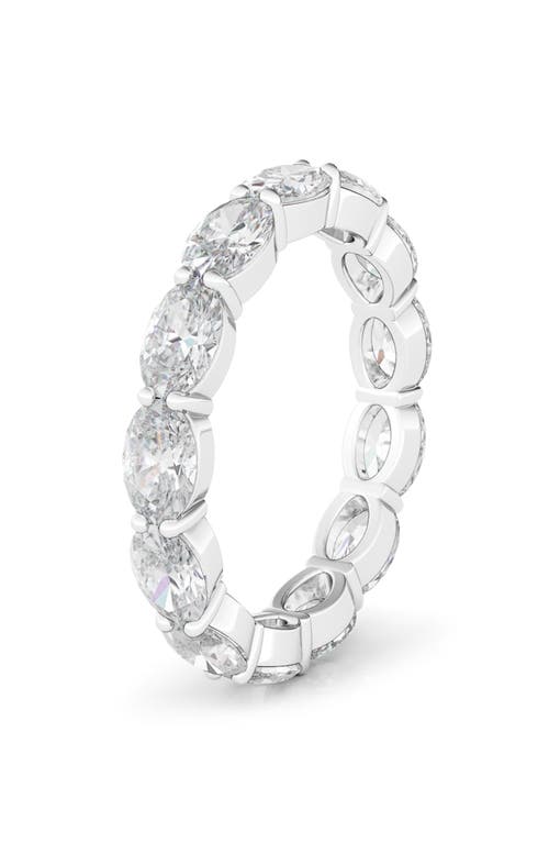 HauteCarat Sideways Lab Grown Diamond 18K Gold Eternity Ring in 2.73 Ctw White Gold 