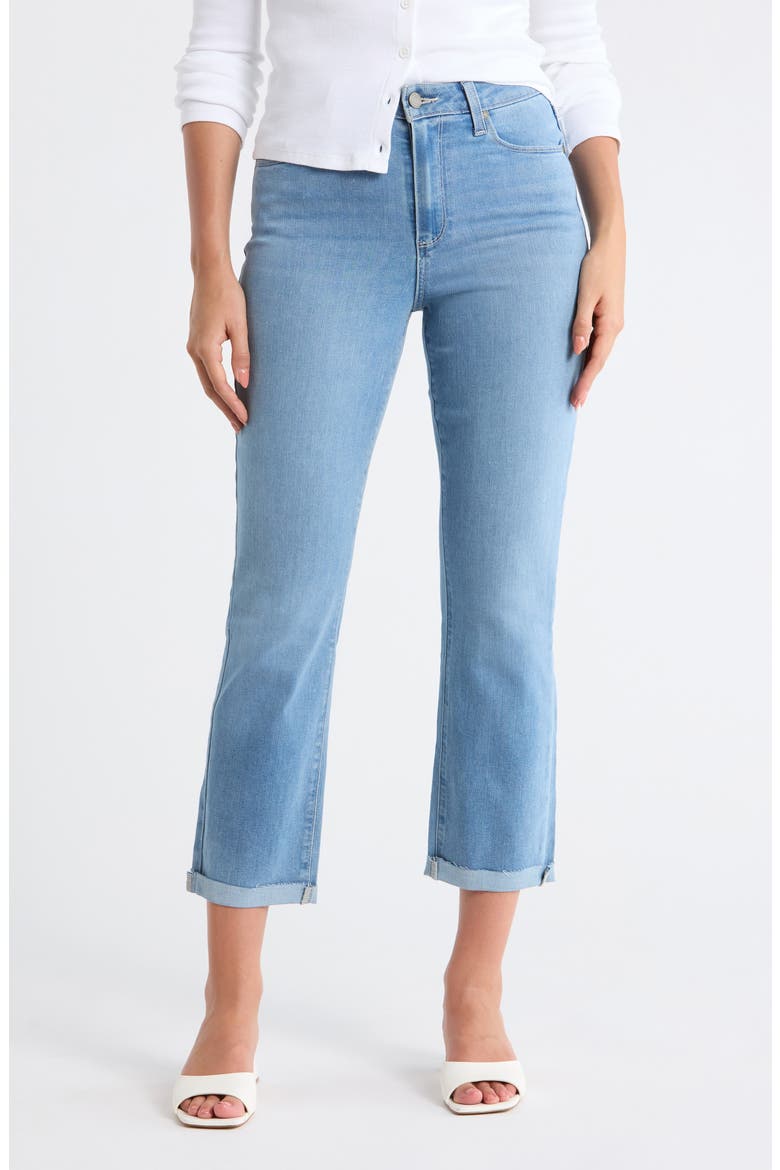 Brigitte High Waist Raw Hem Straight Leg Jeans, Main, color, TIRZA