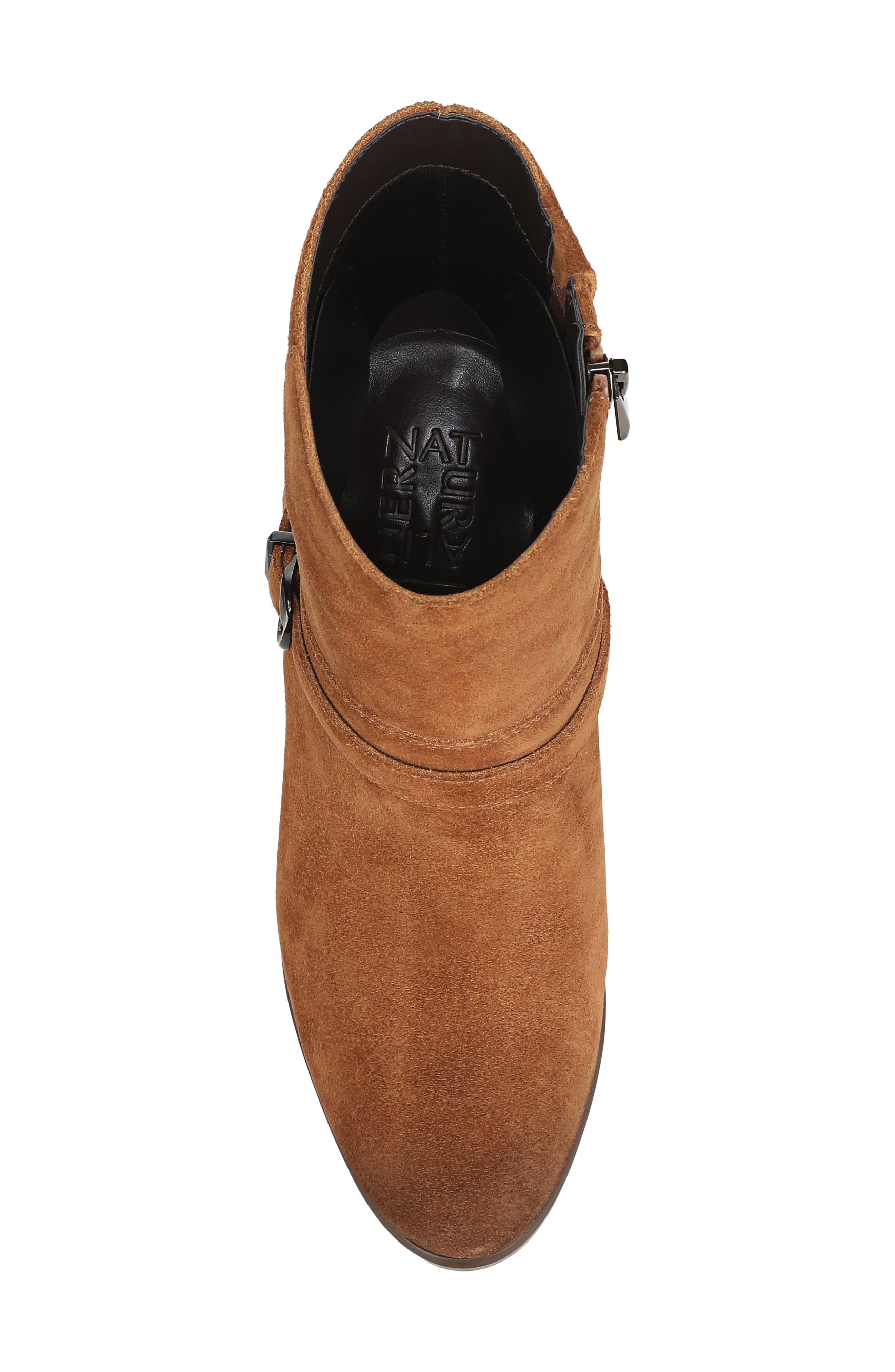 Leighton Leather Bootie, Alternate, color, DARK CHESTNUT SUEDE
