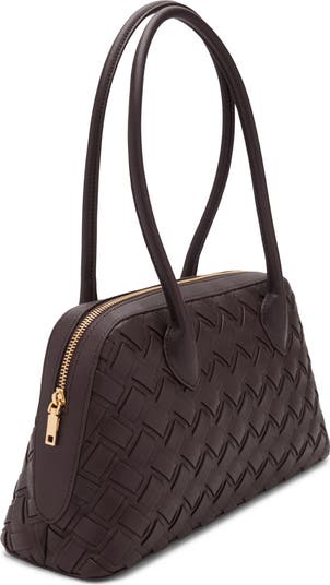 Braided Faux Leather Bowling Bag