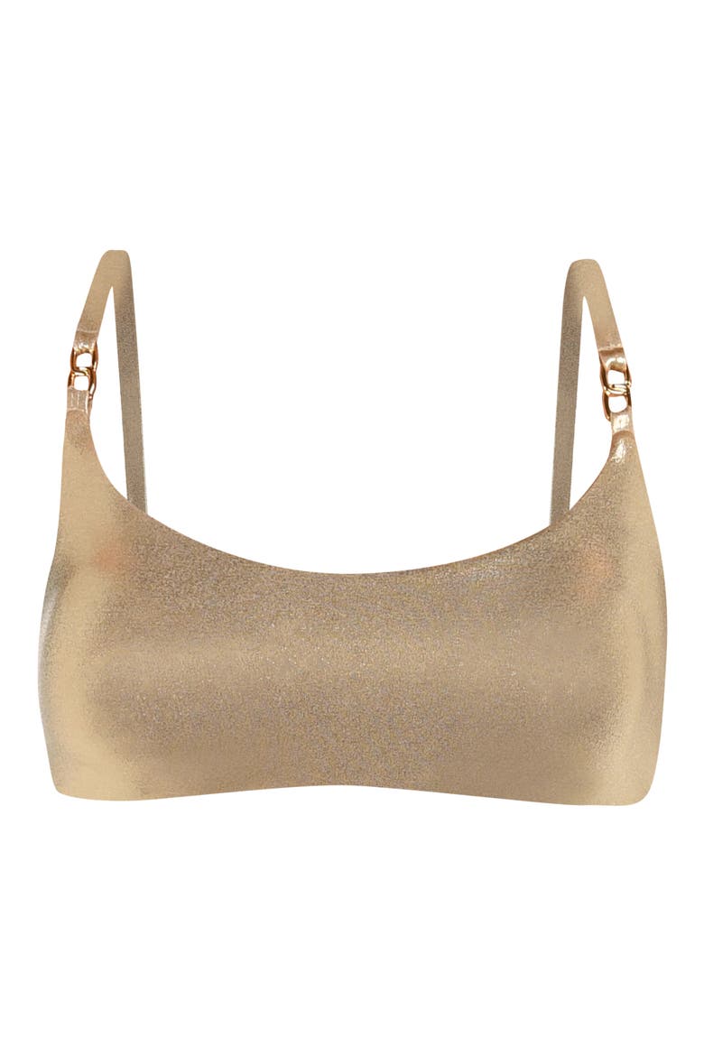 Glitz Bralette Bikini Top, Alternate, color, GOLD