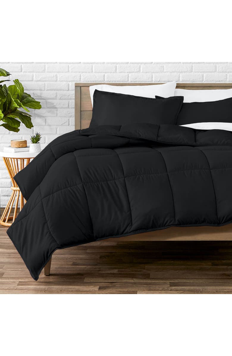 Bare Home All-Season Down Alternative Comforter Set - Oversized Queen, Alternate, color, Black